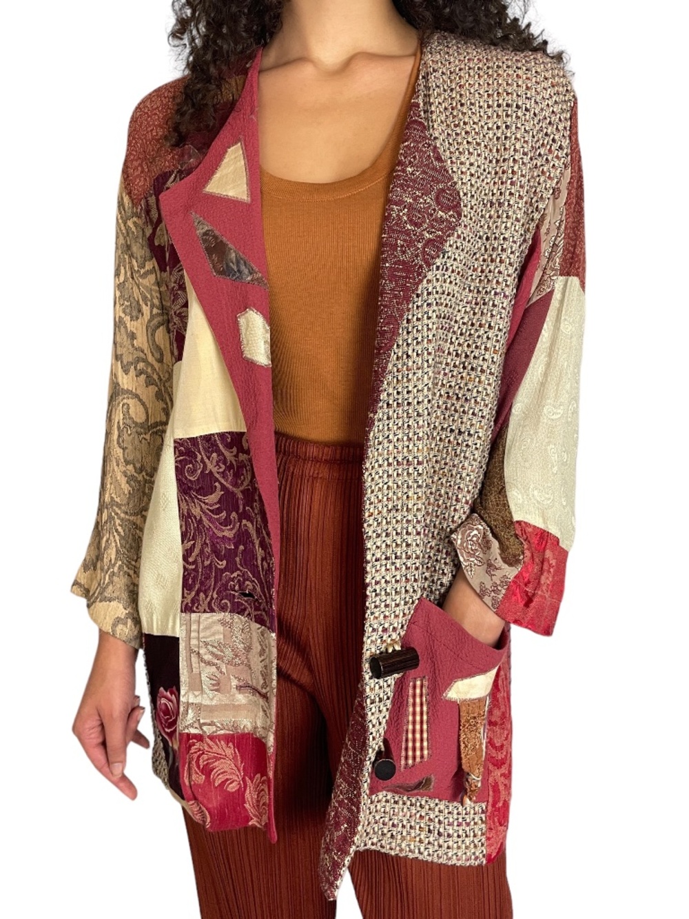 Vintage Earthtone Patchwork Jacket
